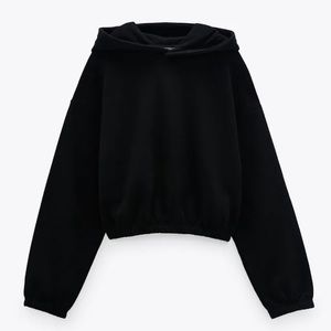 Zara Cropped Hooded Sweatshirt